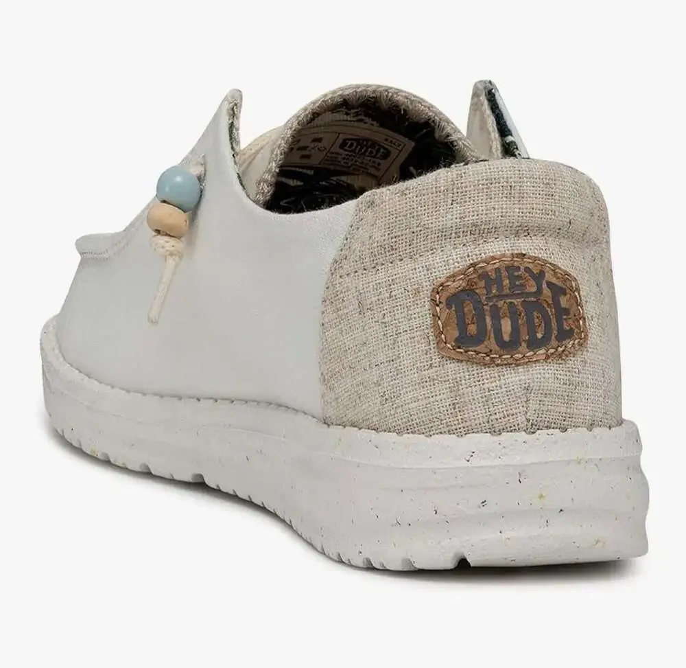 HEYDUDE Women's Wendy Natural Salt White Slip-On Casual Shoes - Picture 5 of 8